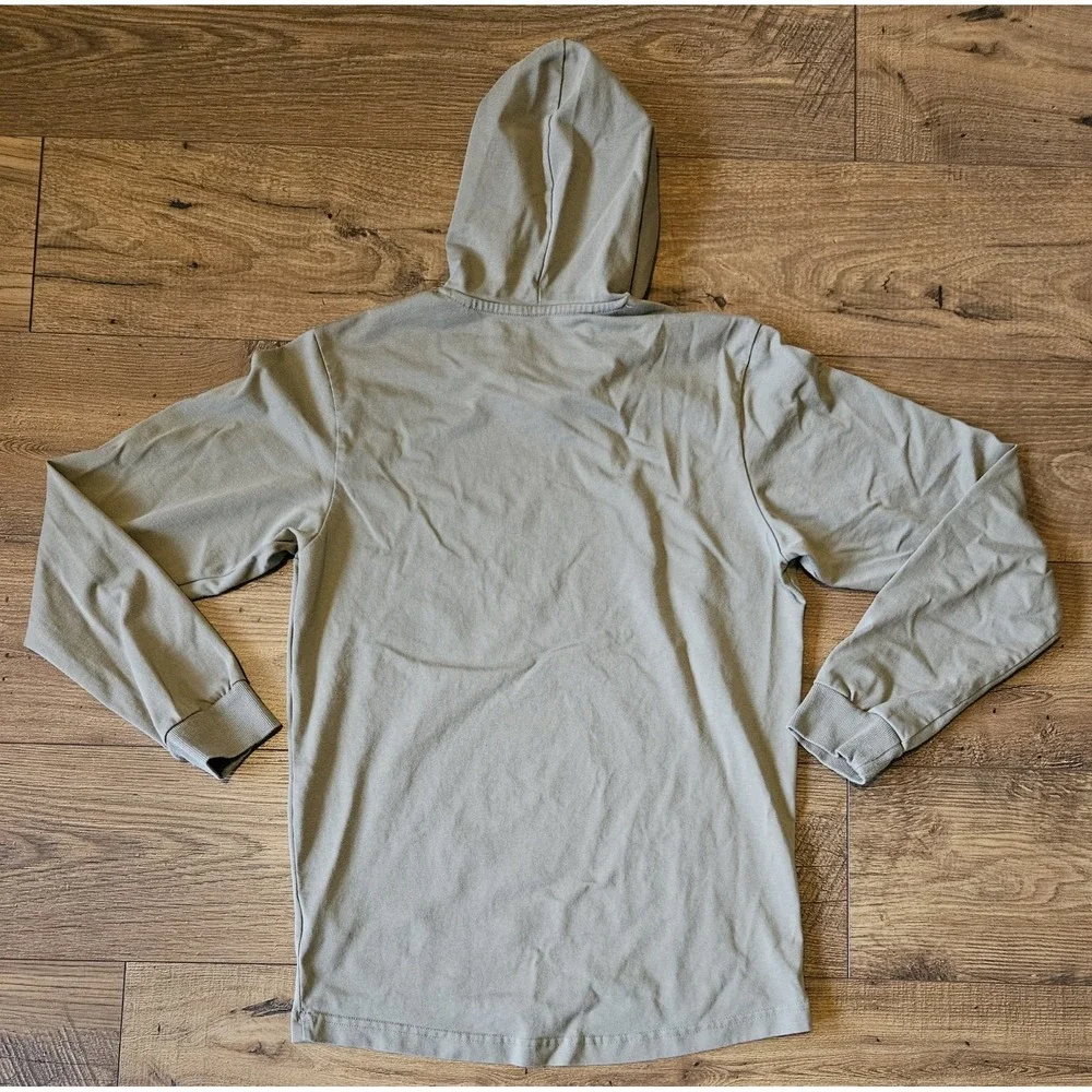 Adidas Sweatshirt Adult Size Small Tan Logo Pullover Hoodie Lightweight